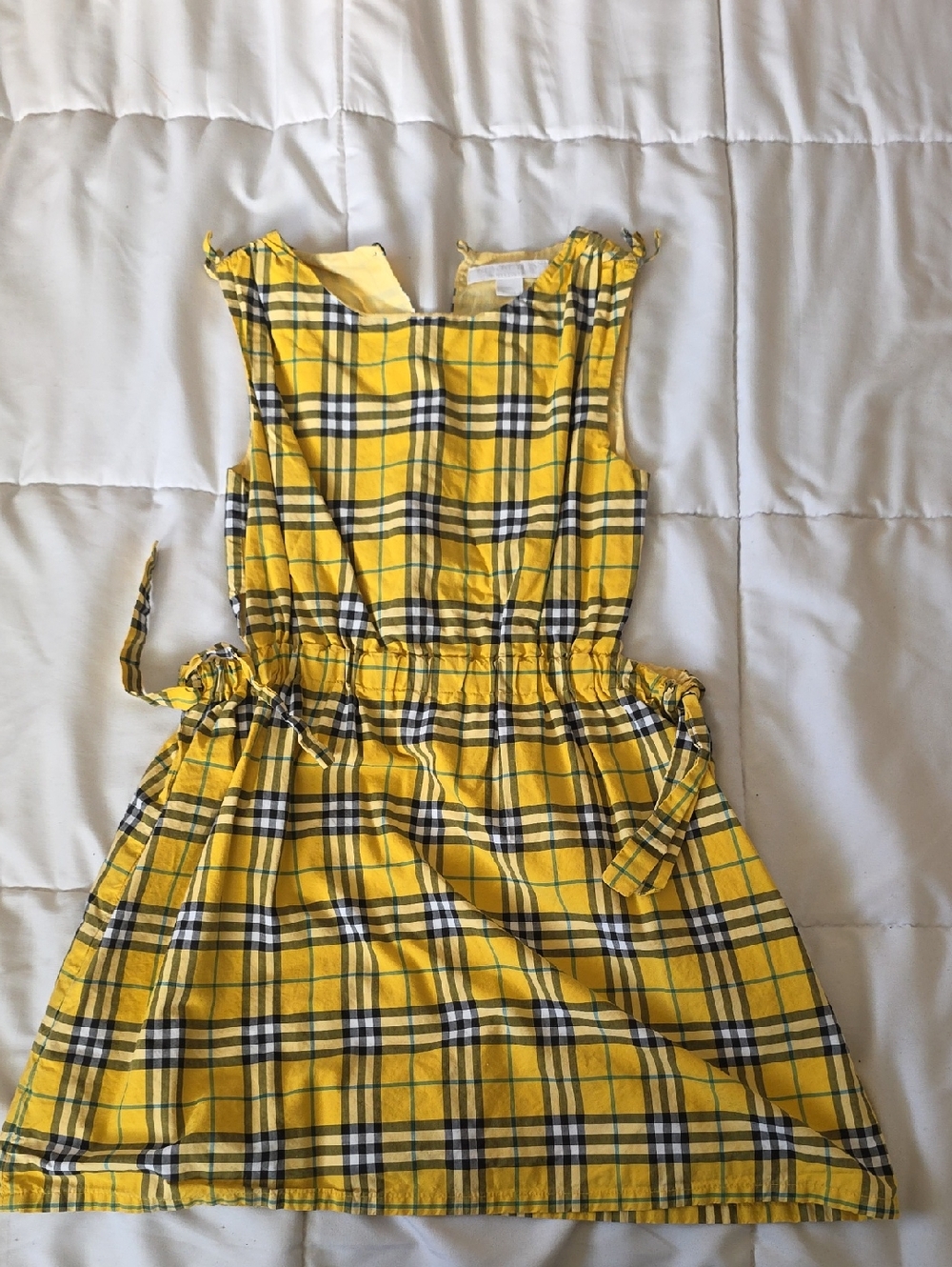 Burberry Yellow Plaid Sleeveless Dress